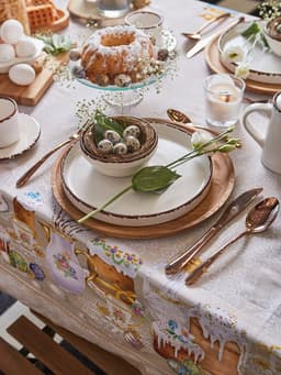 Скатерть «Этель. Пасхальные куличи» 180×147 см, 100% хлопок, саржа 190 г/м²