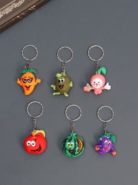 Брелок для ключей на кольце «Фруктики-смайлики», резина, 2.7×2.6×1.6 см, МИКС