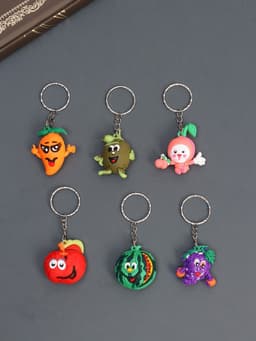 Брелок для ключей на кольце «Фруктики-смайлики», резина, 2.7×2.6×1.6 см, МИКС