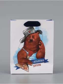 Пакет подарочный ламинированный, упаковка, «Сильному духом», S 12×15×5.5 см
