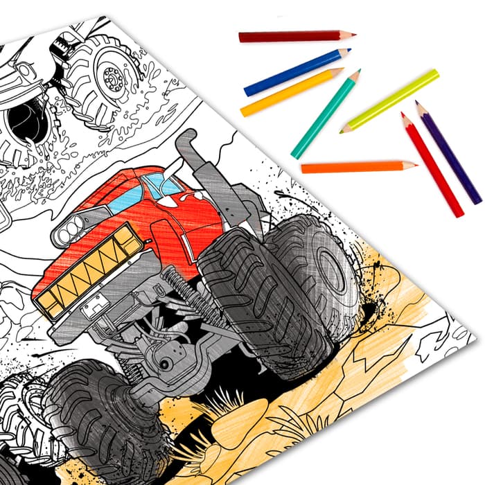 Раскраска - гигант для мальчиков «Монстр-ралли», 59×84 см
