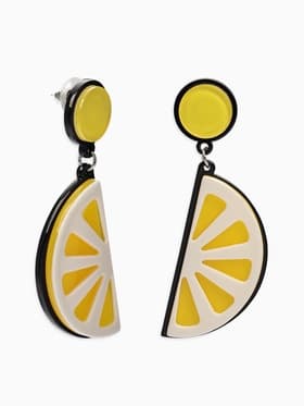 Серьги пластик «Вивьен» лимоны, цвет жёлто-белый