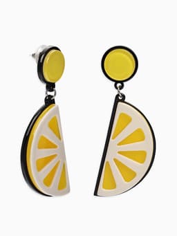 Серьги пластик «Вивьен» лимоны, цвет жёлто-белый
