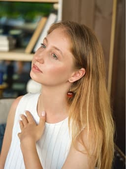 Серьги пластик «Ягодка», черешня, бордовые в золоте