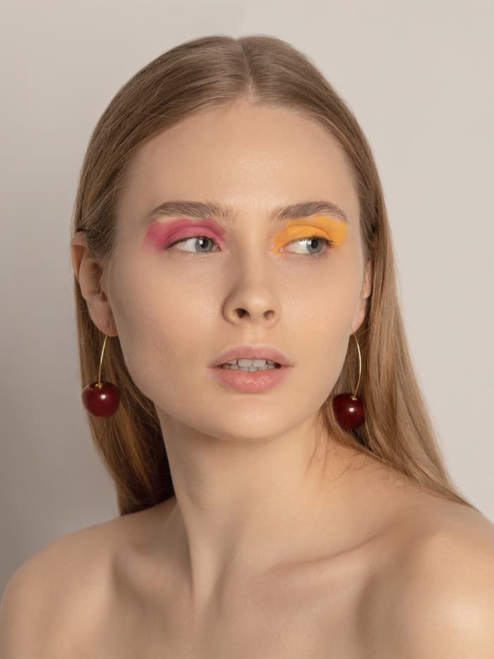 Серьги пластик «Ягодка», черешня, бордовые в золоте