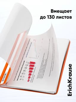 Папка-скоросшиватель А4 140 мкм, ErichKrause Fizzy Neon, микс неон, прозрачный верх, до 130 листов