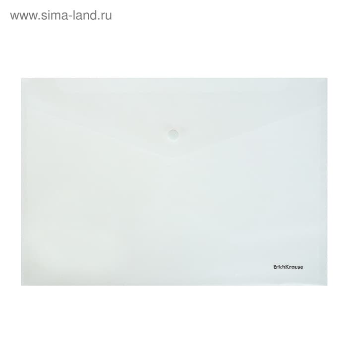 Папка-конверт на кнопке А4, 120 мкм, ErichKrause Fizzy Clear, прозрачная
