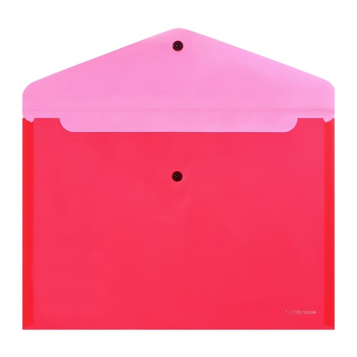 Папка-конверт на кнопке А4, 140 мкм, ErichKrause Fizzy Classic, полупрозрачная, МИКС