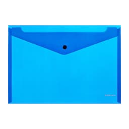 Папка-конверт на кнопке А4, 140 мкм, ErichKrause Fizzy Classic, полупрозрачная, МИКС