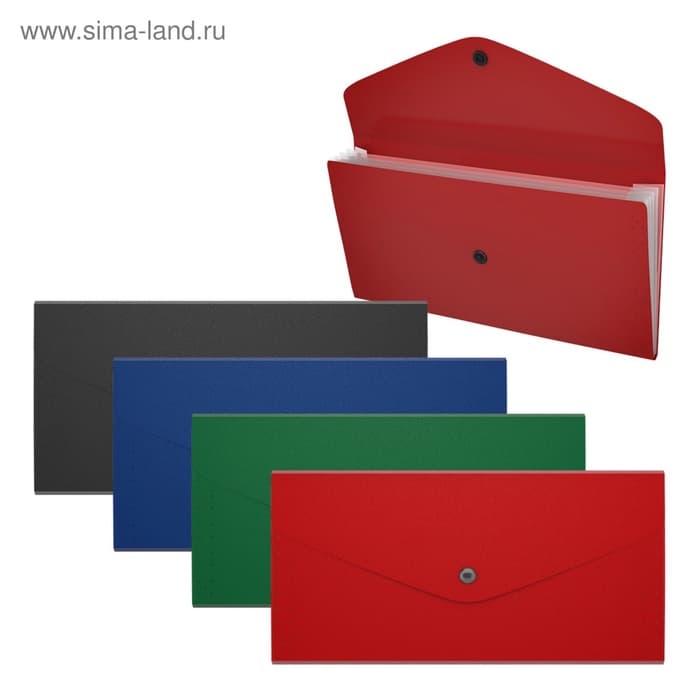 Папка 260×138 мм (Travel), 4 отделения, 400 мкм, ErichKrause Matt Classic, на кнопке, тиснение «песок», микс