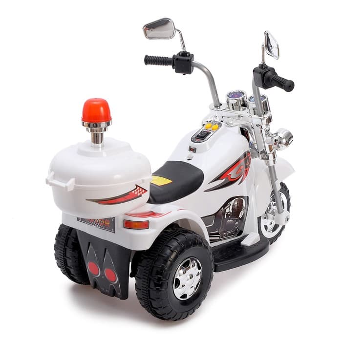 Электромобиль «Чоппер», детский, световые и звуковые эффекты, цвет белый