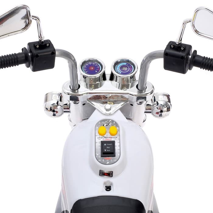 Электромобиль «Чоппер», детский, световые и звуковые эффекты, цвет белый