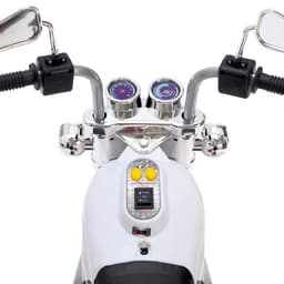 Электромобиль «Чоппер», детский, световые и звуковые эффекты, цвет белый