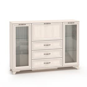 Комод большой для гостиной «Мирелла», со стеклом, 3 ящика, 358×1491×1074 мм, цвет бодега светлая