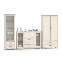 Комод большой для гостиной «Мирелла», со стеклом, 3 ящика, 358×1491×1074 мм, цвет бодега светлая