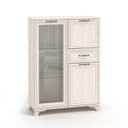 Комод высокий для гостиной «Мирелла», со стеклом, 1 ящик, 2 дверцы, 358×901×1250 мм, цвет бодега светлая