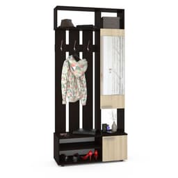 Прихожая «Милан», с вешалкой, с зеркалом, 1000×362×2200 мм, цвет венге/дуб сонома