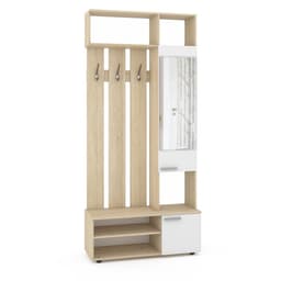 Прихожая «Милан», с вешалкой, с зеркалом, 1000×362×2200 мм, цвет дуб сонома/белый