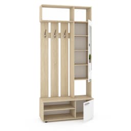 Прихожая «Милан», с вешалкой, с зеркалом, 1000×362×2200 мм, цвет дуб сонома/белый