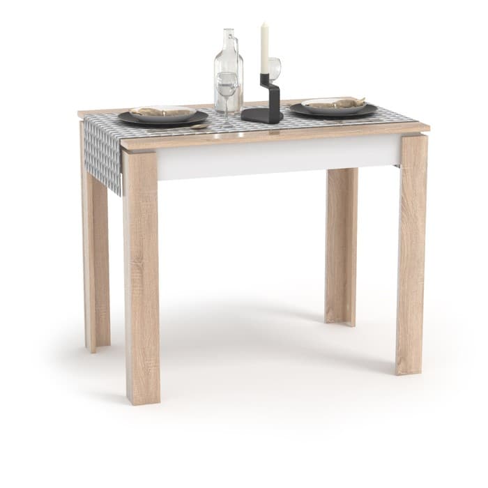 Стол обеденный «Оптима», 600×760×900 мм, цвет дуб сонома/белый