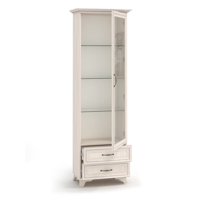 Шкаф – витрина одностворчатый «Мирелла», со стеклом, 667×396×2097 мм, цвет бодега светлая