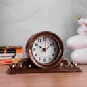 Часы настольные каминные «Милица», бесшумные, 26×14 см, d=9.5 см, коричневые