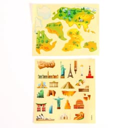 Глобус детский с наклейками «Изучаем мировые достопримечательности»