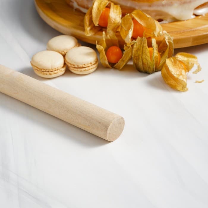 Скалка для теста Доляна, 30×3 см, прямая, дерево берёза