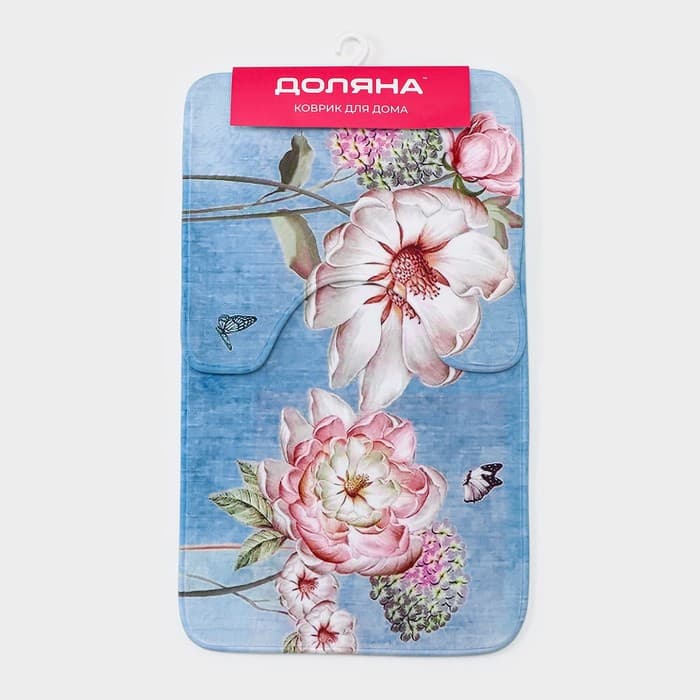 Коврики для ванной и туалета Доляна «Весна», 2 шт., 40×45 см, 45×75 см