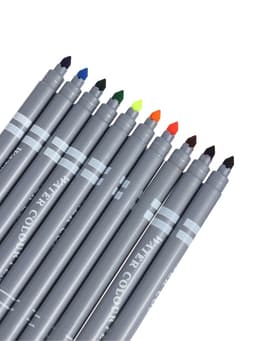 Фломастеры 10 цветов, двухсторонние, круглый наконечник 2 мм/5 мм, вентилируемый колпачок, блистер