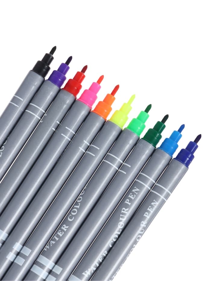 Фломастеры 10 цветов, двухсторонние, круглый наконечник 2 мм/5 мм, вентилируемый колпачок, блистер