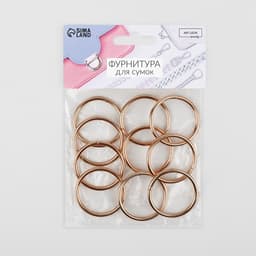 Кольца для сумок, d=32 мм, толщина - 3 мм, 10 шт., цвет золотой