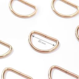 Полукольца для сумок, d=20 мм, толщина - 2 мм, 10 шт., цвет золотой