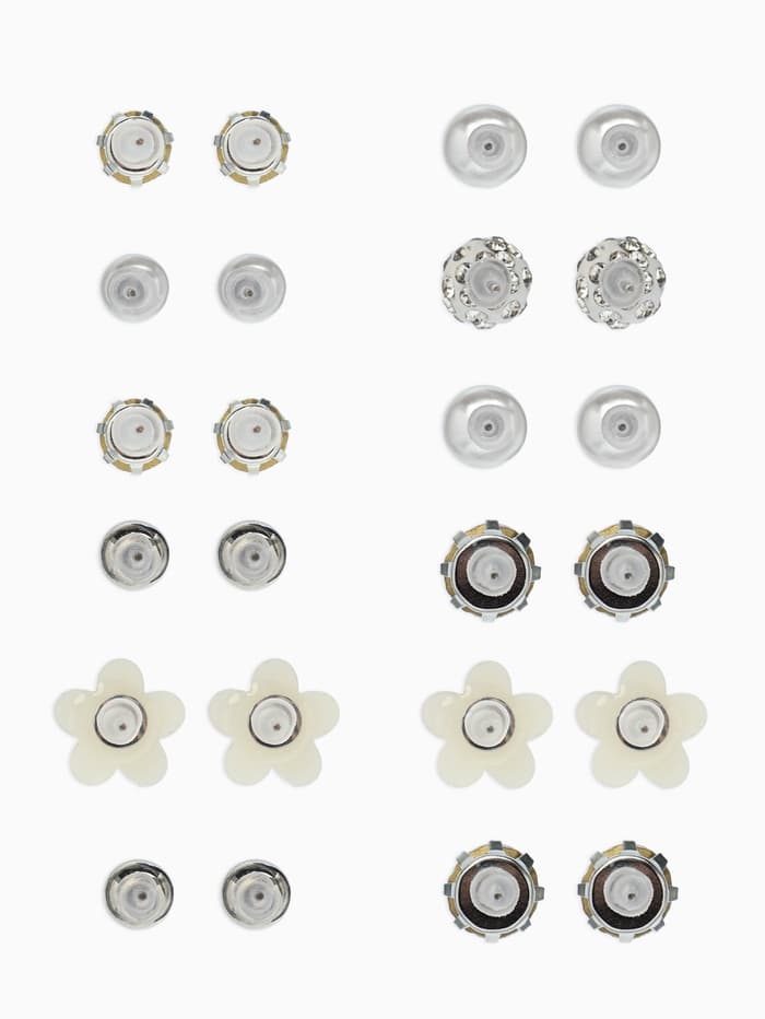 Серьги пусеты One year, 12 пар, строгий стиль, миксы