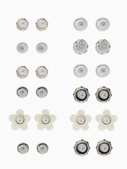 Серьги пусеты One year, 12 пар, строгий стиль, миксы