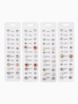 Серьги пусеты One year, 12 пар, строгий стиль, миксы