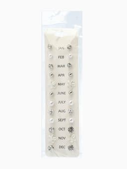 Серьги пусеты One year, 12 пар, строгий стиль, миксы