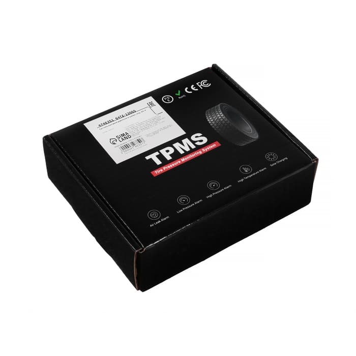 Система контроля давления в шинах автомобиля TPMS, беспроводной модуль, 4 датчика, дисплей