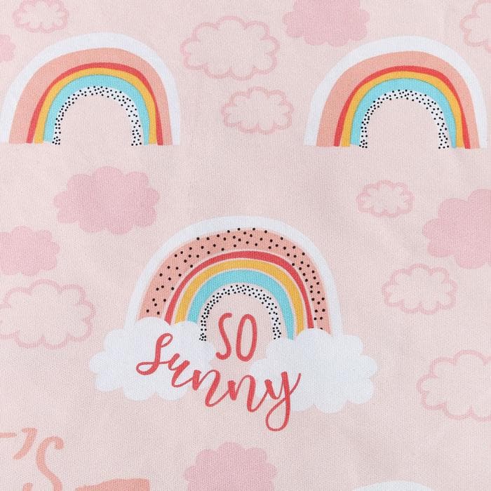 Штора портьерная «Этель» Pink Rainbow, 145×260 см, рогожка