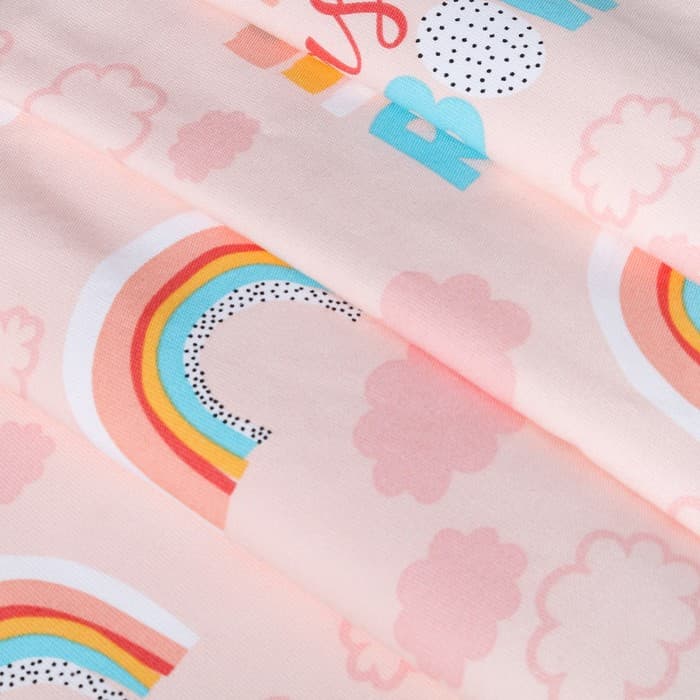 Штора портьерная «Этель» Pink Rainbow, 145×260 см, рогожка