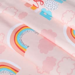 Штора портьерная «Этель» Pink Rainbow, 145×260 см, рогожка