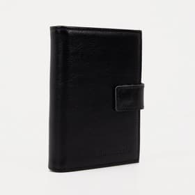 Портмоне мужское на кнопке, отдел для автодокументов и паспорта, чёрное
