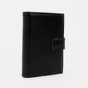 Портмоне мужское на кнопке, отдел для автодокументов и паспорта, чёрное