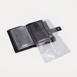 Портмоне мужское на кнопке, отдел для автодокументов и паспорта, чёрное