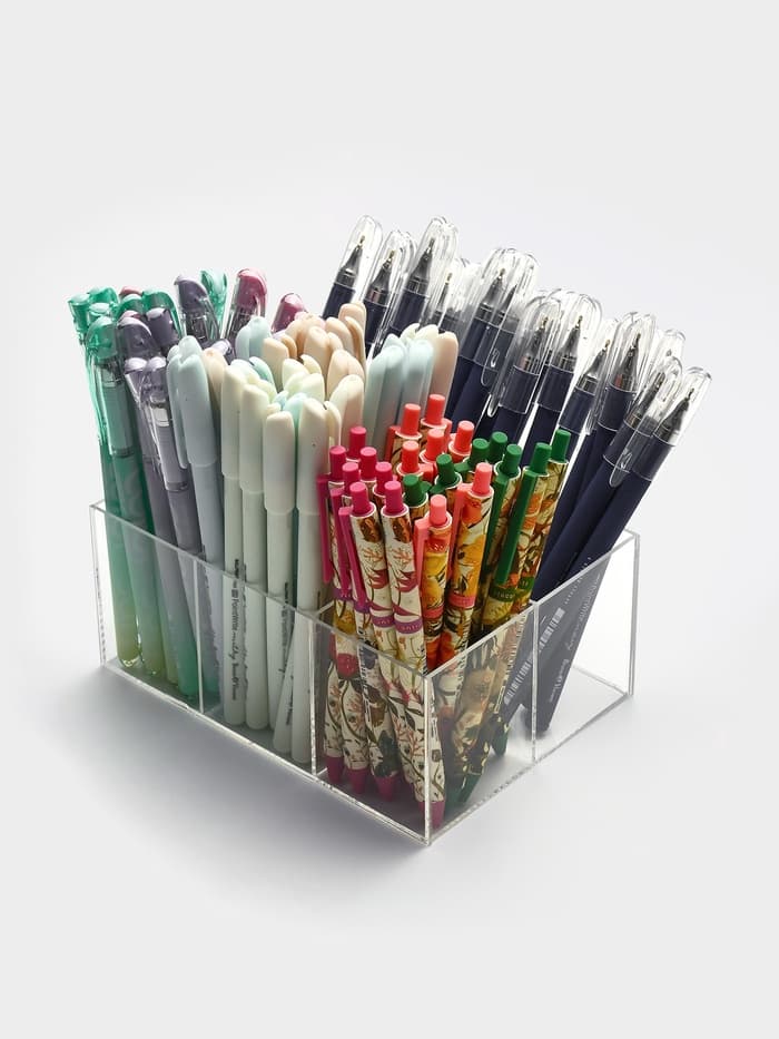 Подставка для ручек и карандашей 6 ячеек, 16×11×7 см, оргстекло 1.8 мм