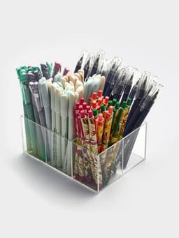 Подставка для ручек и карандашей 6 ячеек, 16×11×7 см, оргстекло 1.8 мм