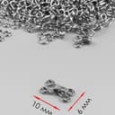 Крючок пришивной №0, 10×6 мм, 100 шт., цвет серебряный