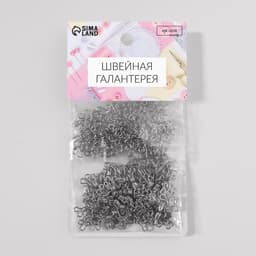 Крючок пришивной №0, 10×6 мм, 100 шт., цвет серебряный