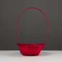 Корзина плетёная, бамбук, d=19xH5 см, красный