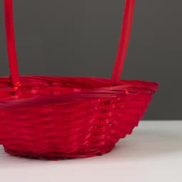 Корзина плетёная, бамбук, d=19xH5 см, красный